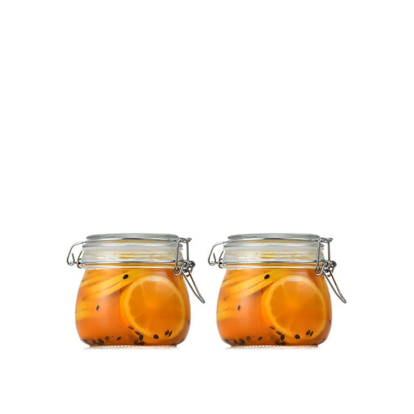 Marmeladengläser Glasflasche versiegelt Glas for Küche Lebensmittel Pickle Obst Konserven transparent Big Mouth Marmelade Flasche Vorratsglas Haushalt(Round bottle-06)