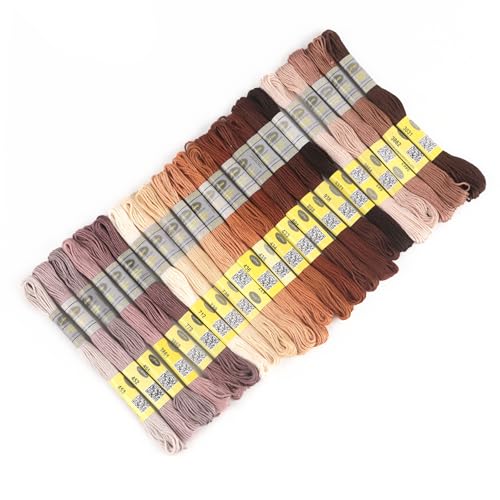 Image of 23 Skeins Double Mercerized Egyptian Cotton Embroidery Floss 8.75 Yards Per Skein for Cross Stitch Thread, Friendship Bracelets Floss, Craft Floss, Embroidery Floss Set (Set 17 (23 Skeins))