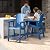 YITAHOME Tall Adirondack Chair Set of 2, Poly Bar Height Balcony Seating, HIPS High Back Outdoor Chairs, Bar Stools Lifeguard Chair for Balcony Deck Pool Patio, Navy Blue