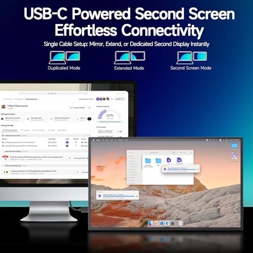 Image of 15.6 inch FHD 1080P Portable Monitor, Dual USB Type-C HDMI Laptop Screen Extender