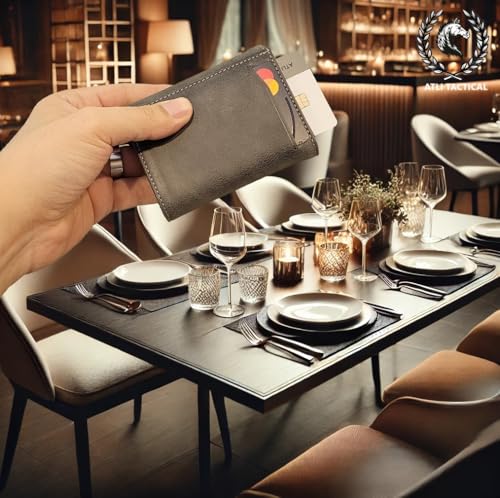 Leather Pop Up Wallet for Men - Smart Wallet - Slim Wallet - RFID Blocking - Holds Up to 10 Cards & ID4