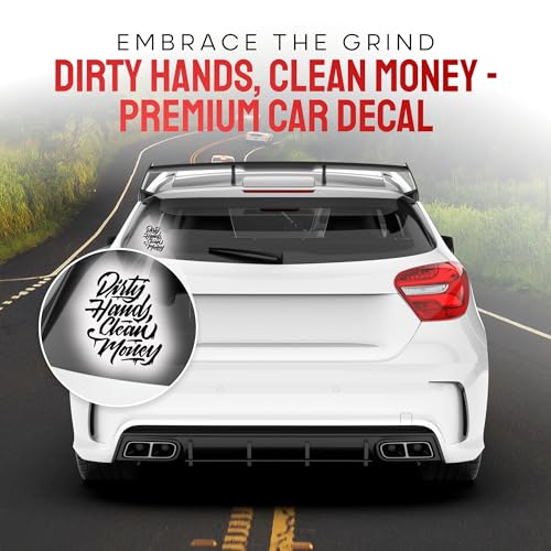 Image of GRITKULTURE Dirty-Hands-Clean-Money Decal Sticker for Vehicle Truck Bumper Cars Window Wall Mirror Decoration (Black)