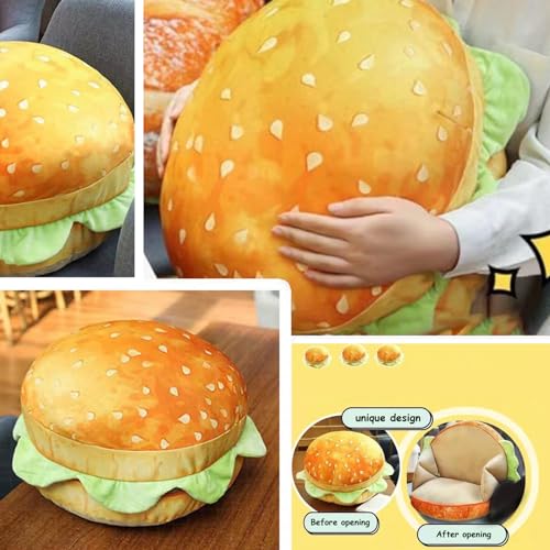 Coussin hamburger farci 40 cm oreiller cheeseburger 3D