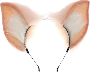 Faylay Man Women Furry Handmade Wolf/Fox Ear Headband Cosplay Hair Anubis Jackal Simulated Fox Ear Headband Accessories