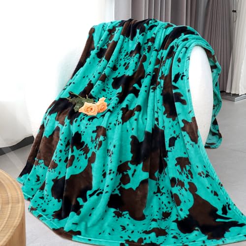 Image of Teal Blankets Twin Size - Soft Warm Turquoise Blue Fleece Throw Blanket for Couch Bed Sofa Travel 60x80 inches