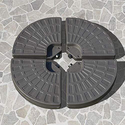 Outsunny Base para Sombrilla en 4 Partes Rellenable de Arena y Agua Desmontable para Jardín Patio al Aire Libre 100x100x10,5 cm Café
