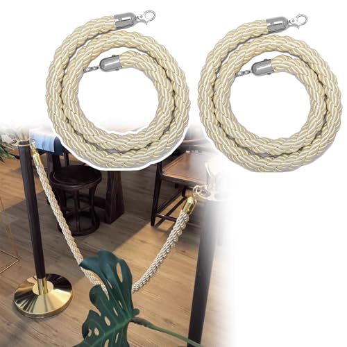 Corde en velours beige de 2m idéale pour organiser les réceptions et musées