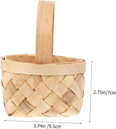 Miniatura 2 de Mini cestas tejidas de mimbre para caramelos con asa, bandeja para servir bocadillos, mesa de boda, mesa para recuerdo de fiesta, postre, frutas,