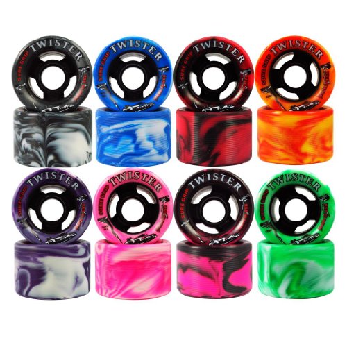 Sure Grip Twister Swirl Quad Indoor Speed Roller Skate Wheels Pink and White