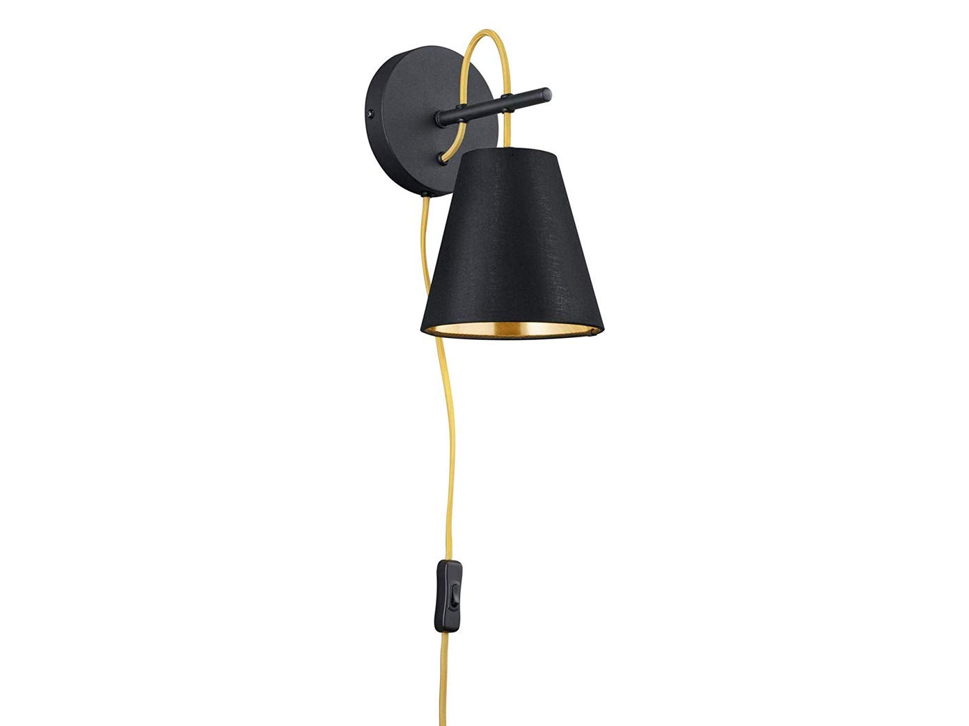 Lampada da tavolo lampada da lettura comodino alluminio e tessuto nero e cromo 48 cm 03_0002515
