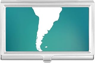 South America Continent Outline Map Business Card Holder Case Pocket Box Wallet