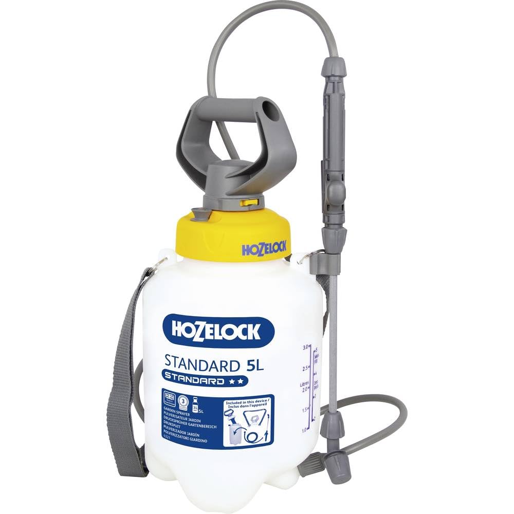 HOZELOCK - Pressure Sprayer Standard 5L : Versatile, Easy-to-use Sprayer, Ideal for Water-based Solutions (Insecticides, Fungicides, Weedkillers, Fertilisers), 20cm Lance [4230 0000]