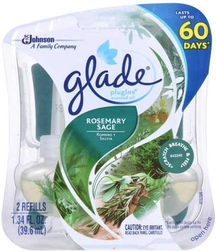Glade Plugins Scented Oil, Rosemary, Sage, 2 Refills(Pack of 6)