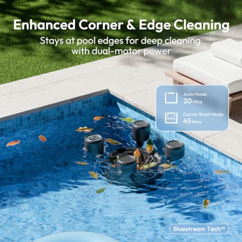 Image of (2026 New) BUBLUE F10 Automatic Pool Skimmer Robot,Robotic Pool Skimmer with 5L Filter, App Control,Powerful Suction,Dual Cleaning Modes, AI Navigation,Ideal for In-Ground & Above-Ground Pools,Black