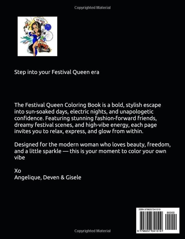 Festival Queen Coloring Book: Girly Aesthetic Coloring Pages for Women | Best Friends, Coffee Dates, Cute Moments & Feel-Good Energy image 3