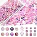 760pcs Mixed Craft Beads Jewelry Making Kit, Pink Glass Beads Bracelet Making Kit, 8MM Round Assorted Cystal Beads with Seed Beads for DIY Working