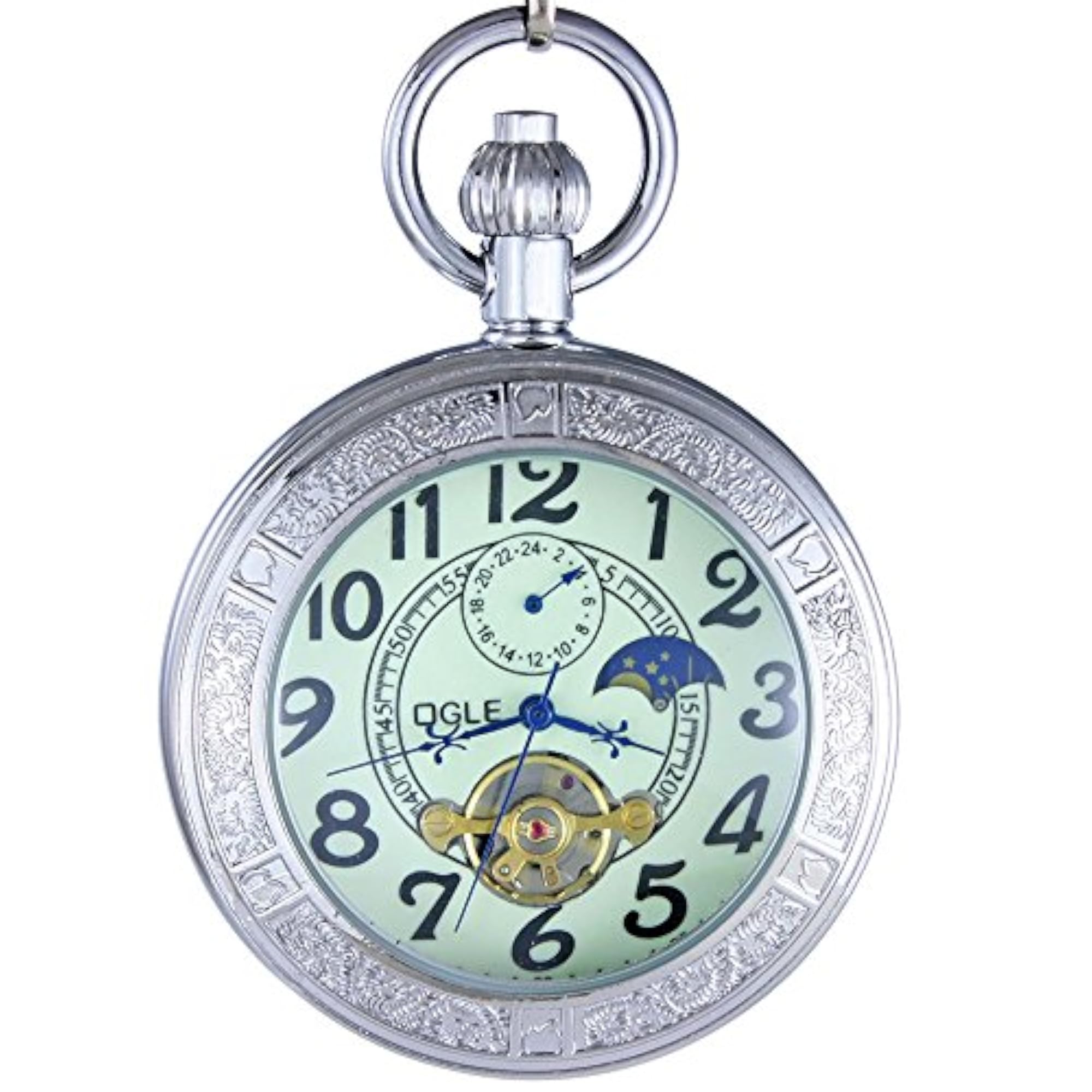 Waterproof Luminous Tourbillon Pocket Watch, Automatic Mechanical