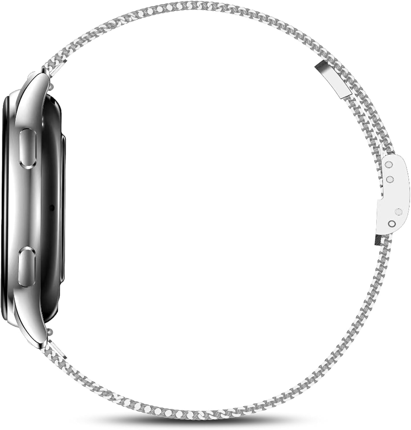Maoo Ventura Smartwatch Damen 1,32 Zoll AMOLED Display Herzfrequenzmesser SPO₂ Blutdruckmesser IP67 wasserdicht 5 Armbänder Silber