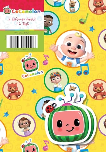 Danilo Cocomelon 2 Sheet 2 Tag Wrapping Paper for Birthday