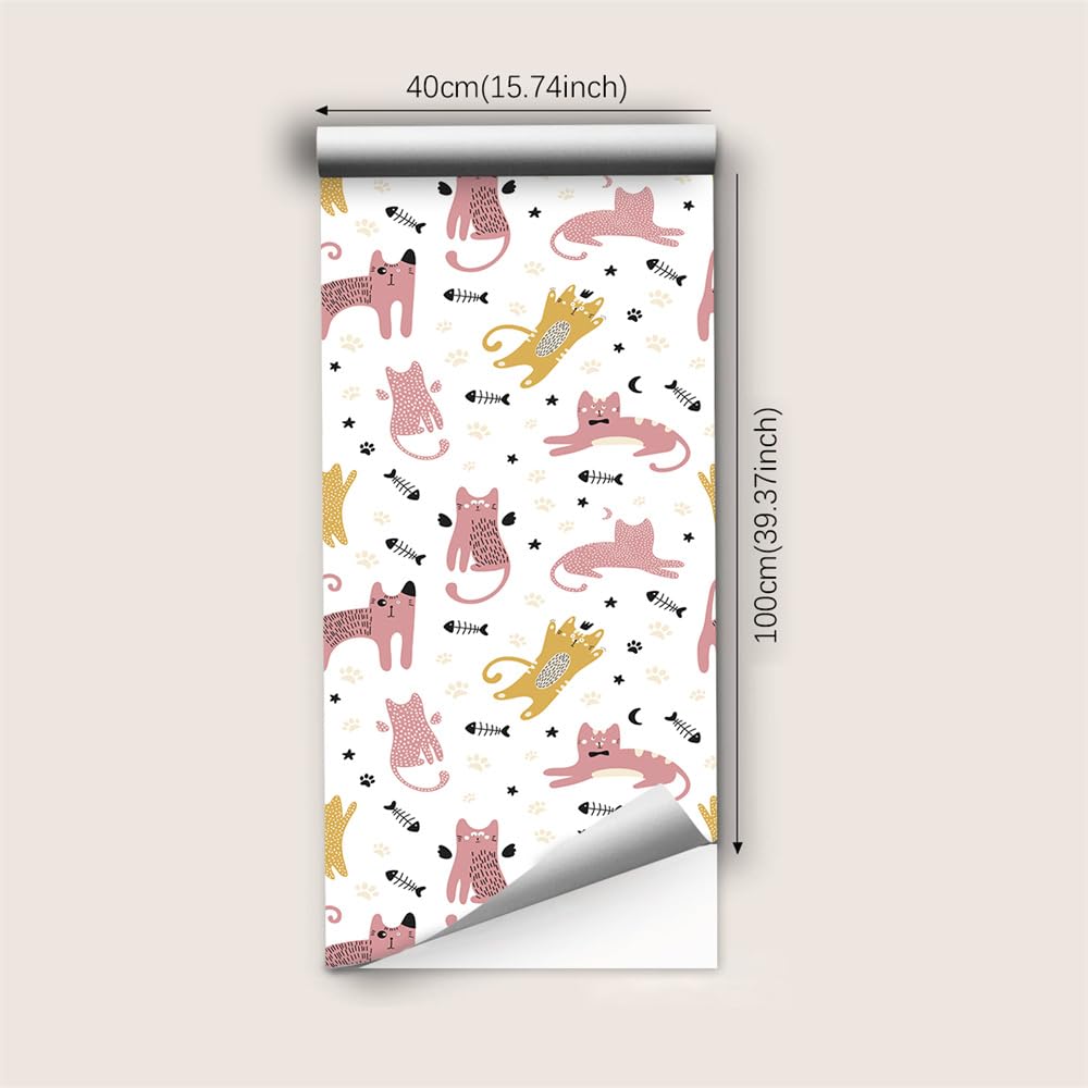 Naklejki na płytki 40 x 100 cm ze zwierzętami i kotami, samoprzylepne na ściany i podłogę, odpowiednie do kuchni i łazienki.