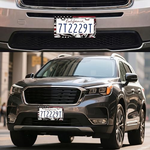 Image of American Flag License Plate Frame 2 Pack Patriotic Plate Holder