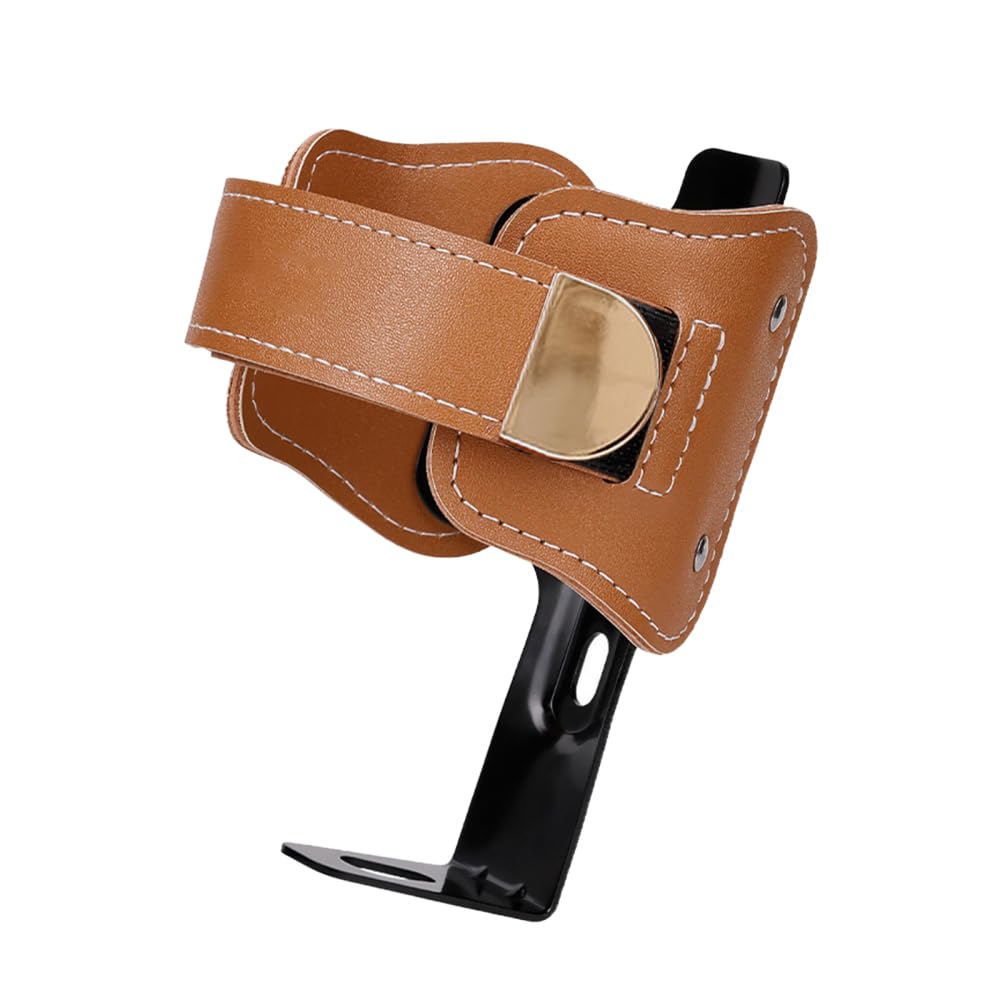 Vintage Leather Bike Water Bottle Holder, Lightweight & Strong Bicycle Cage with Adjustable Leather Straps, Bike Water Cup Brackets for Bikes Cycling Accessories
