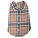 The Worthy Dog Flannel Plaid Button Up Look Pet Shirt, Soft Breathable Cotton Outfits Tees for Dogs, Tan - XXL