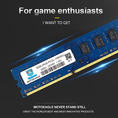 PC3L 10600U DDR3L 1333MHz 16GB Kit (2x8GB) UDIMM RAM CL9 1.35V 240-Pin Non-ECC Unbuffered 2RX8 Dual Rank Desktop Memory Modules Blue-8GBx2-10600UL - Image 3