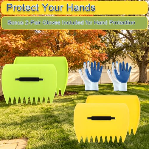 Set de 2 Sets de rastrillos para hojas con guantes miniatura 7