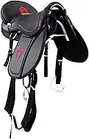 Sela de Cavalo Australiana Mangalarga Soft Preta Simples 16 Polegadas Passeio