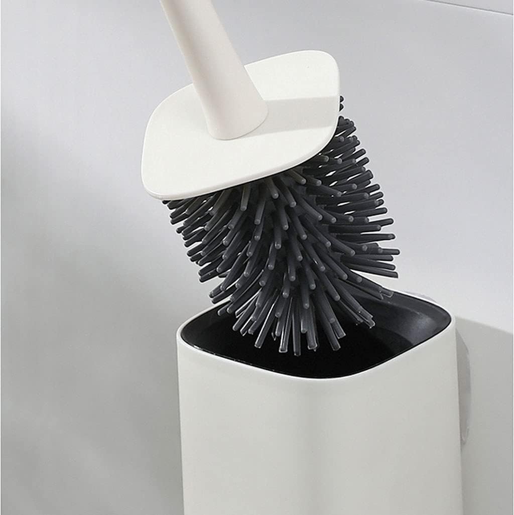 Toilet Brush Holder Wall-Mounted and Vertical Toilet Brushes, Long-Handled Toilet Brushes, Modern Minimalist Design Bathroom Toilet Brushes (White) Toilet Brush Holders, 20010125