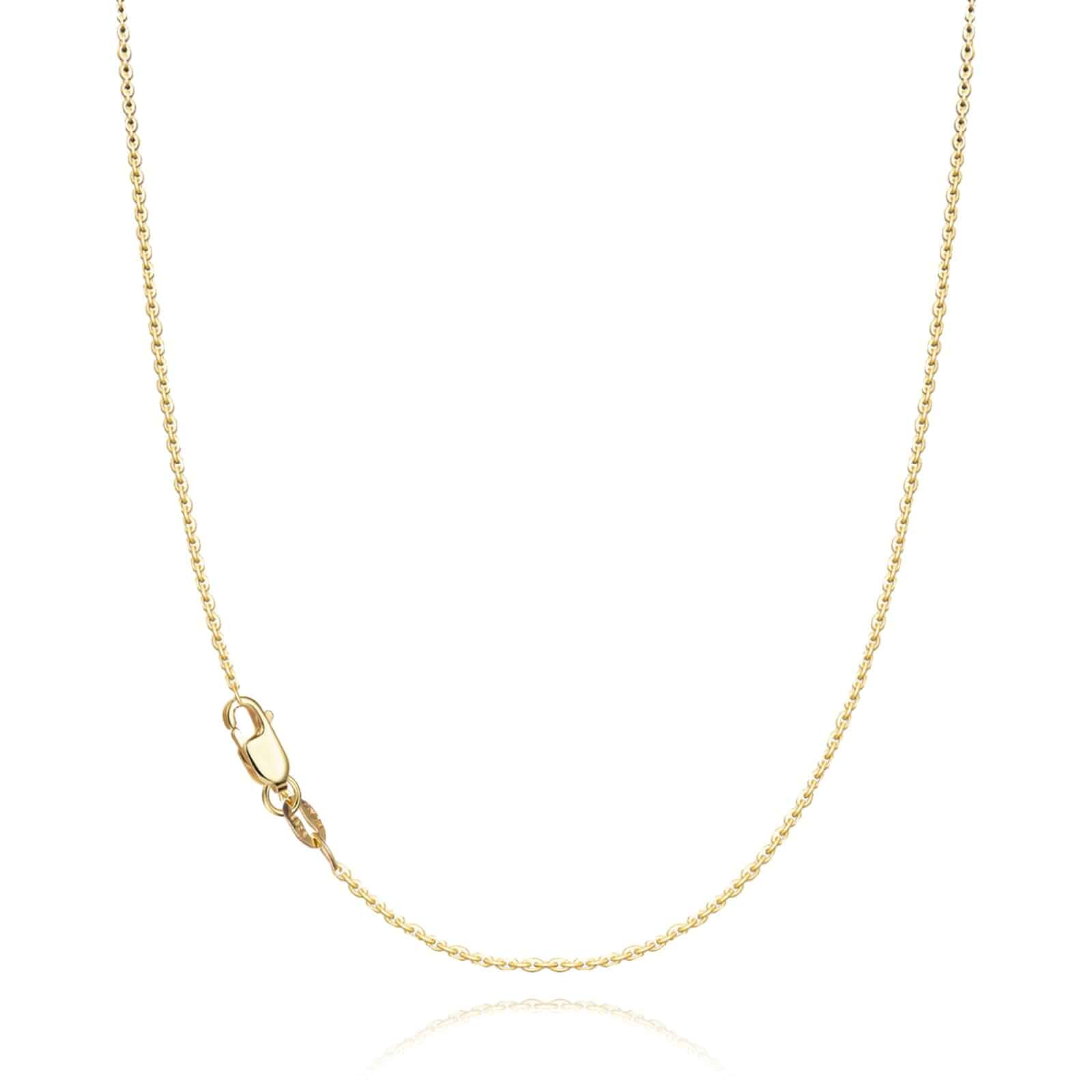 Solid 18K Gold Plated 925 Sterling Silver Chain Necklace for Women, 1.1mm Thin Dainty Cable Chain Non Tarnish & Sturdy Women's Chain Necklace 14/16/18/20/22/24 Inches