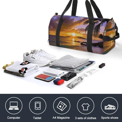 Gym Bag for Men Women Travel Duffle Bag Lightweight Weekender Duffel Bag Tropical Hawaii Palm Tree Carry on Bag4