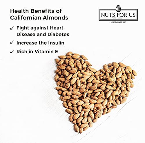 Image of Nuts For Us Premium California Almonds (500g) | Crunchy Whole Badam | High Protein, Rich in Vitamin E & Magnesium | Raw & Natural California Badam 500gm
