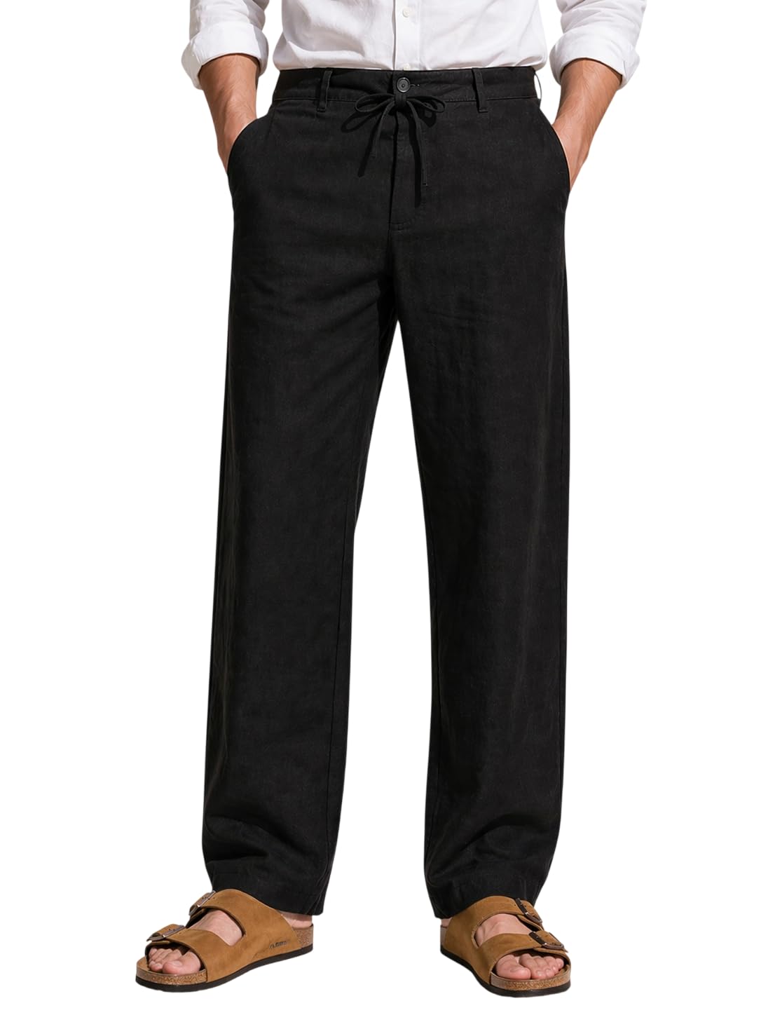 endeavour wear Men's Premium Pure Cotton Linen Pants |Trousers | Relaxed Fit | Lightweight Breathable Fabric Straight Fit | Fits Waist Size 28 to 36 Inches-picture-54