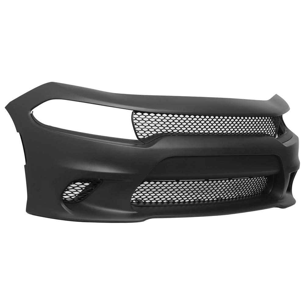 Front Bumper Cover Compatible With 20152022 Dodge Charger, Unpainted Black PP Hellcat