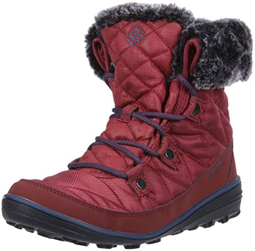 Columbia Women's Heavenly Shorty CAMO Omni-Heat Ankle Boot, Marsala red, zinc, 8 Regular