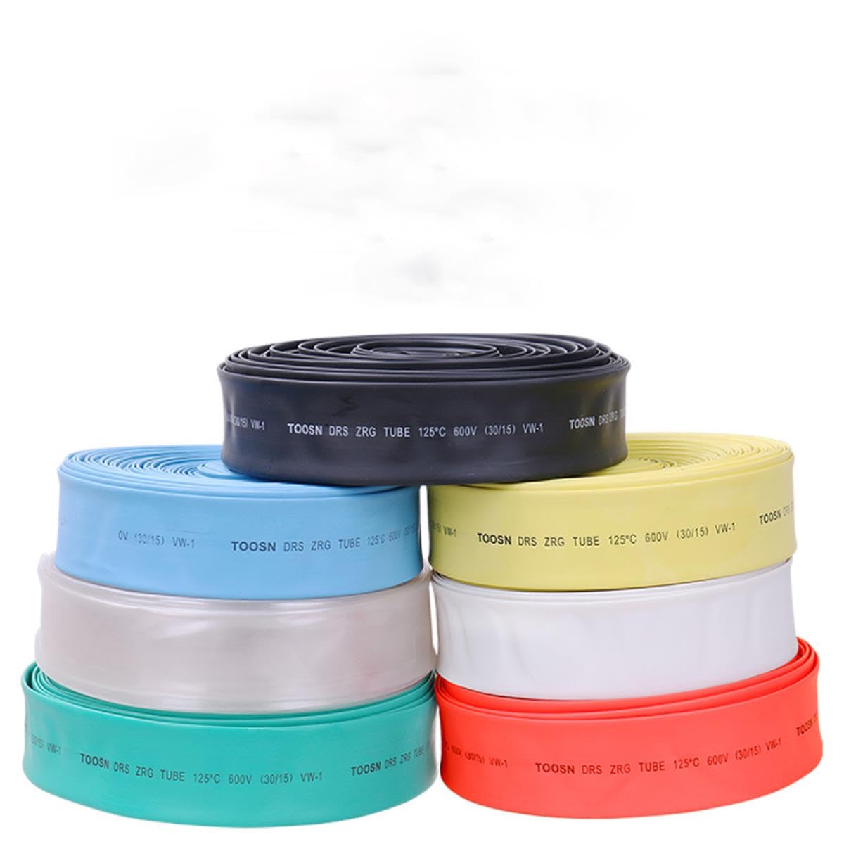 25 metri 2:1 25 mm 30 mm 40 mm 50 mm 60 mm 70 mm 80 mm tubo termorestringente trasparente trasparente guaina termorestringente guaina kit filo avvolto-bianco, diametro 60 mm