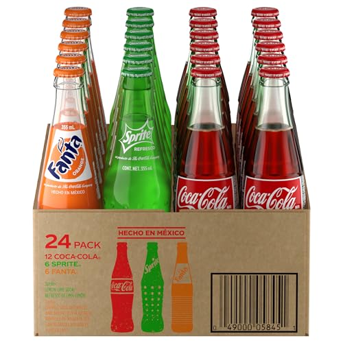 Image of Coca Cola, Sprite, Fanta 12oz Glass Bottle (Pack of 24) Hecho En Mexico!