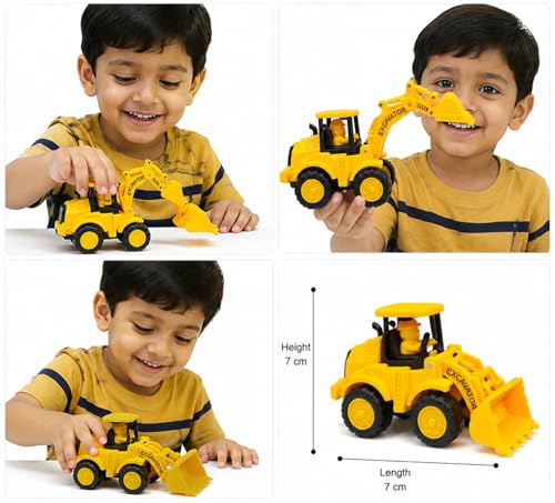 Image of Mini Excavator Toy for Kids | Construction Vehicle Playset, 7 cm, Safe & Fun for Toddlers