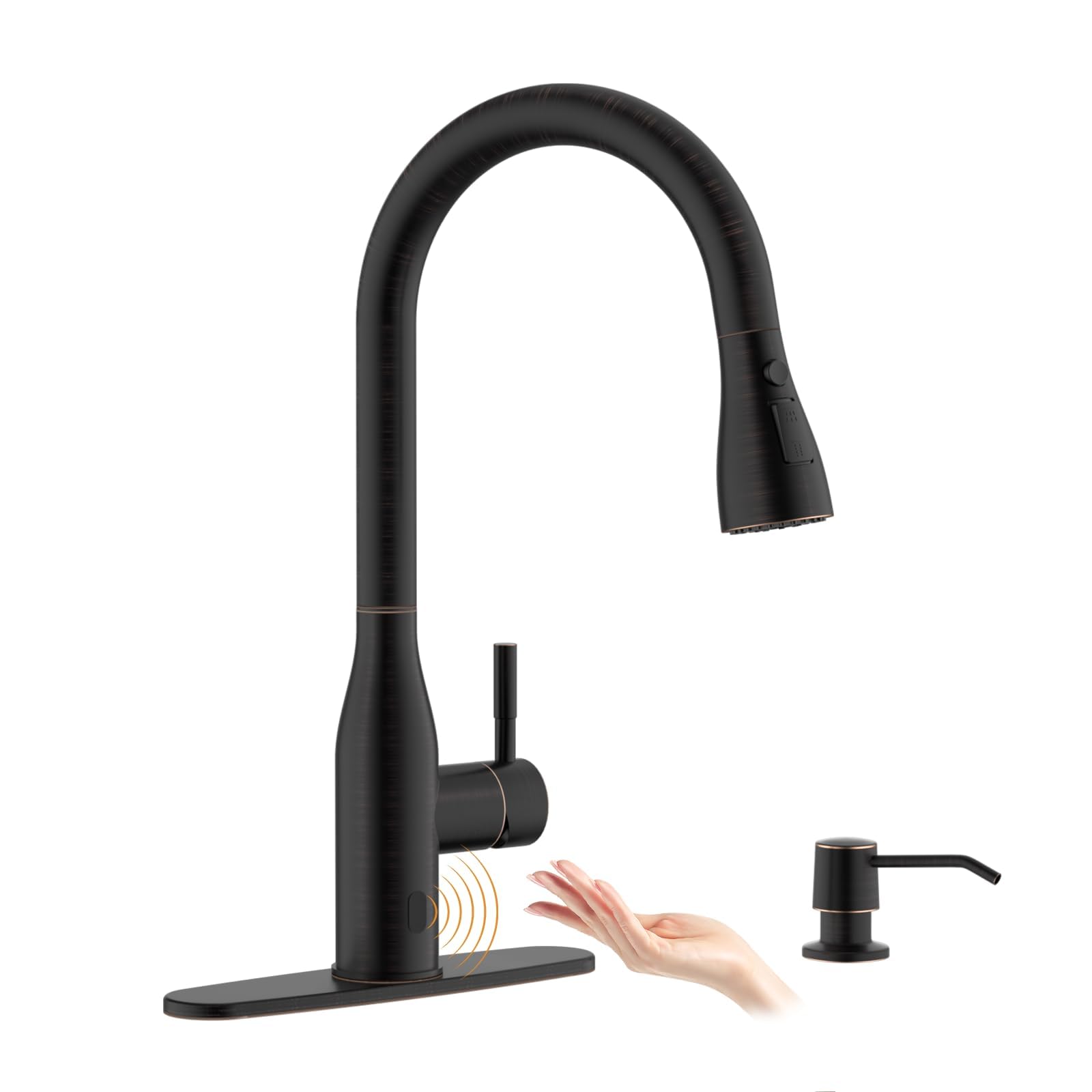 APPASO Touchless Kitchen Faucet with Pull-Down Sprayer Bronze for 1-4 Hole