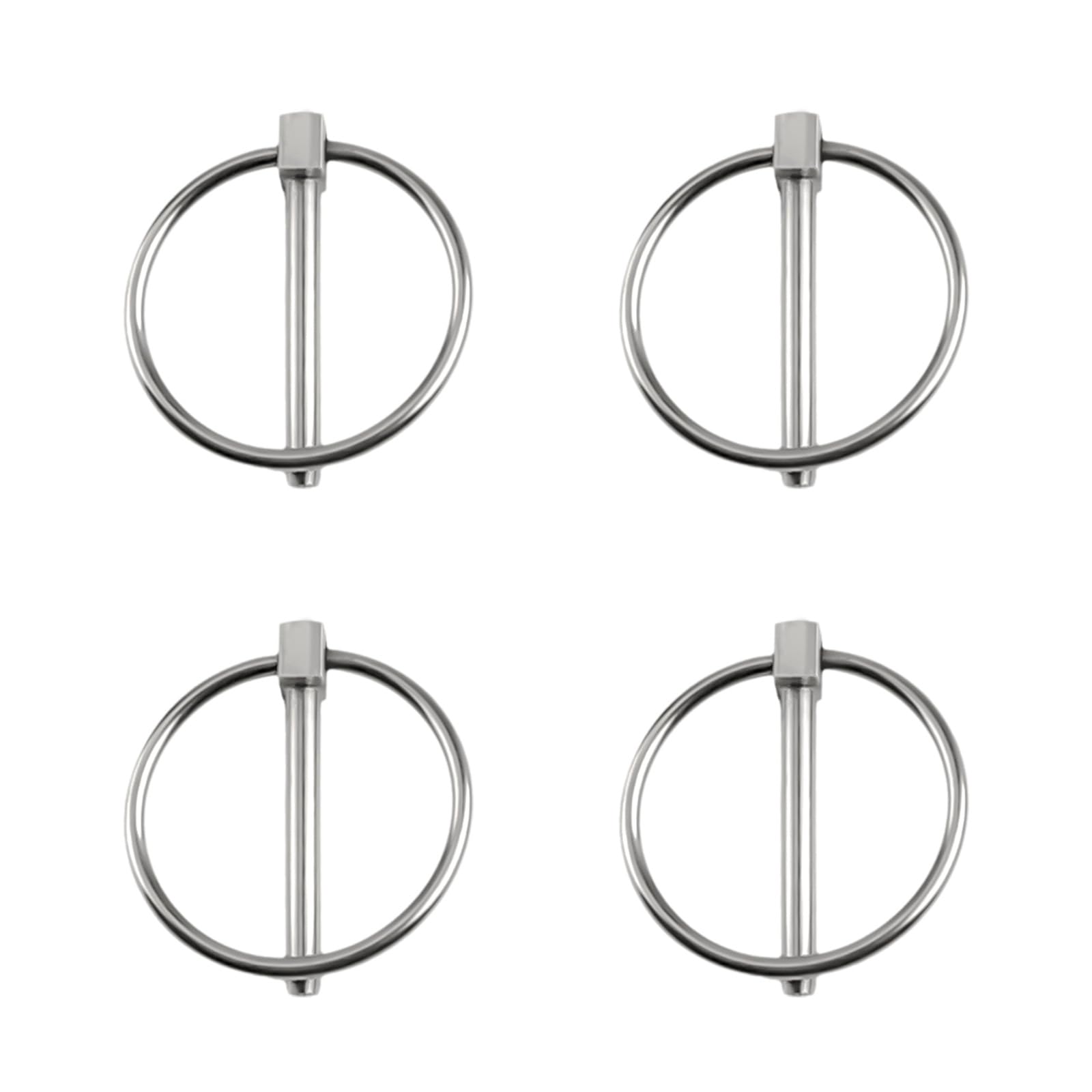 INCREWAY 4 PCS Dia 5mm Stainless Steel Round Safety Pins Trailer Lock Pin Retaining Pins Lynch Pin Fasteners for Track Farm Lawn