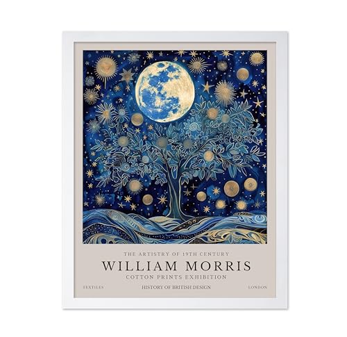 Monem Art William Morris Poster - Moon and Stars Print