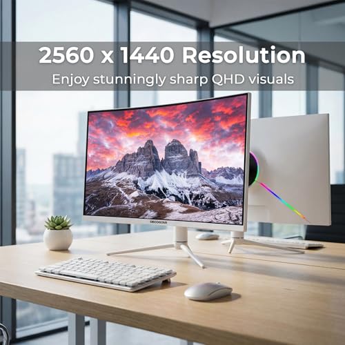 Image of Deco Gear 39 Curved Ultrawide Gaming Monitor, 2560 x 1440, HDR400, 165 Hz, 99% sRGB, HDMI 2.0, DP 1.4 Limited White Edition - Exclusive