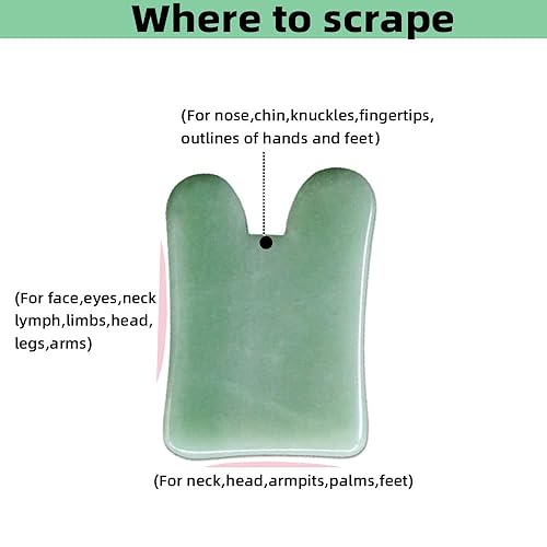 Miniatura 4 de Gua Sha - Herramientas faciales para masaje de nariz, tablero de piedra de jade natural para terapia de acupuntura de spa tratamiento de punto de
