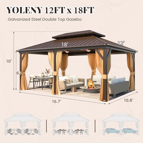 YOLENY-12-x-18-Hardtop-Gazebo-Metal-Gazebo-with-Aluminum-Frame-Double-Galvanized-Steel-Roof-Curtains-and-Netting-Included-Metal-Gazebos-Pergolas-for-Patios-Garden-Parties-Lawns YOLENY 12 x 18 Hardtop Gazebo Metal Gazebo with Aluminum Frame Double Galvanized Steel Roof Curtains and Netting Included Metal Gazebos Pergolas for Patios Garden Parties Lawns