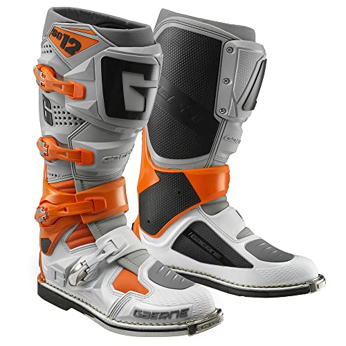 Gaerne SG-12 MX Boots Orange/Grey/White Off-road Dual-Sport Adventure BMX MTB Riding Boots Adult Size 11 2174-083-11