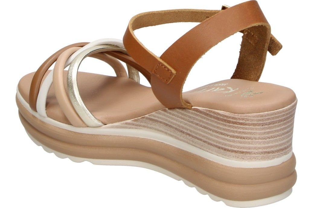 I Sandalias de Piel Mujer – Sandalia de Verano con Hebilla – Cuña Alta y con Plataforma – Versátiles y Cómodas – Estilosas – Modelo 5994