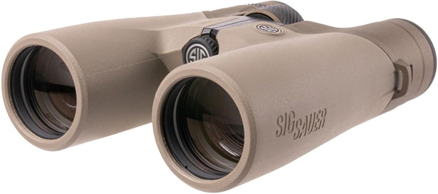 SIG SAUER ZULU10 HDX Waterproof Fogproof Durable Abbe-Koenig Prism Ergonomic Closed Bridge FDE Hunting Binoculars with Anti-Reflective Lenses - Molded EVA Carrying Case Included, 12x50