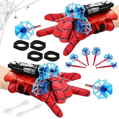 DTXYBC 2 Set Juegos de Guantes de Lanzador, Guante Hero Launcher, Guantes Lanzadores de Arañas, Guantes Spider, Lanzador de Héroes Guante para Juegos Infantiles, Fiestas de Cosplay